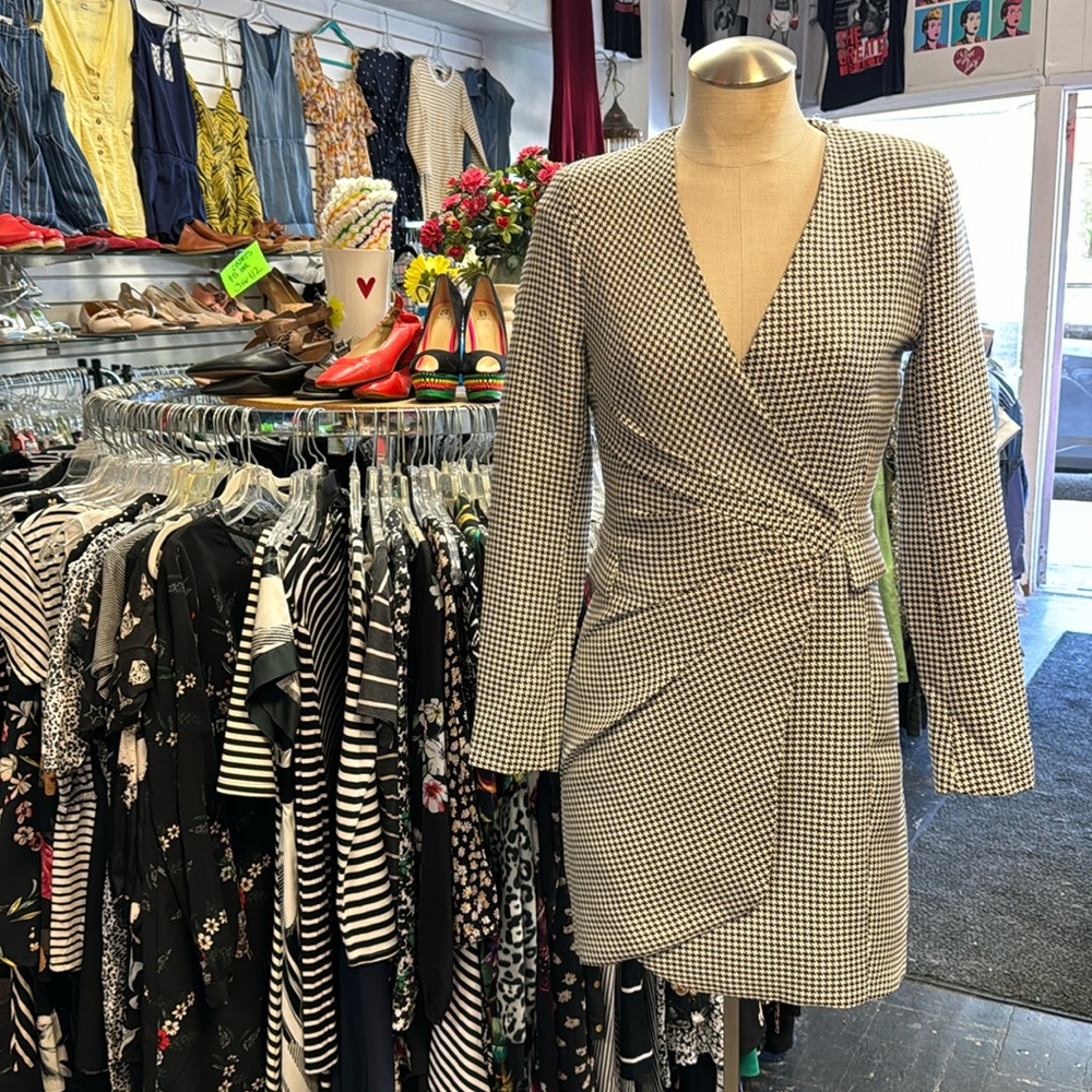 Jason Wu Houndstooth Coat Dress Size Xs - image 2